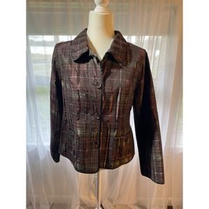 Chico's Size 1 (8-10 Standard Size) Women's‎ Reversible Plaid Jacket